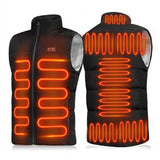 Gilet Chauffant Unisexe Avec Batterie - 9 Zones De Chaleur 55 °C