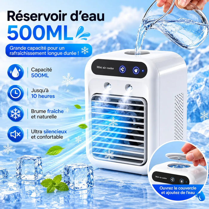 Glacéo - Refroidisseur d'Air Portable 3 en 1 avec Réservoir 500ML