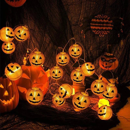 Guirlande Lumineuse Citrouille - Décor Halloween Intérieur et Extérieur