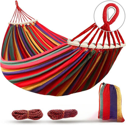 Hamac Double en Toile - Lit Suspendu Anti-Roulis pour Camping