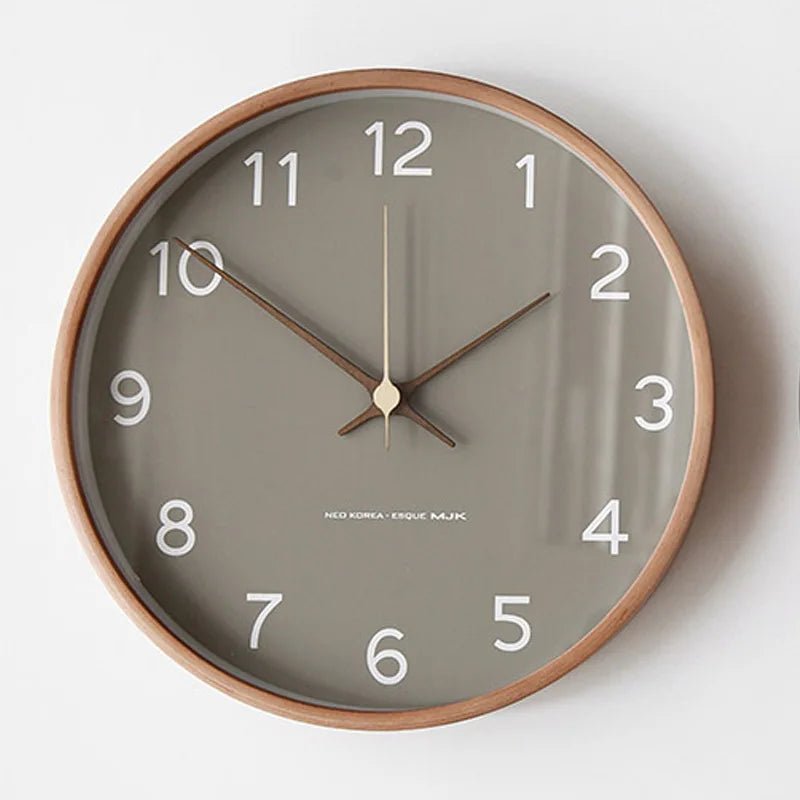 Horloge Murale Ronde Nordique - Design Silencieux et Élégant