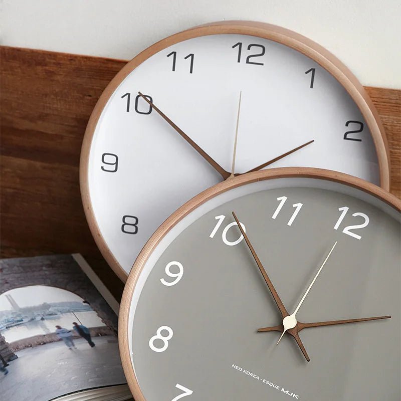 Horloge Murale Ronde Nordique - Design Silencieux et Élégant