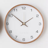 Horloge Murale Ronde Nordique - Design Silencieux et Élégant