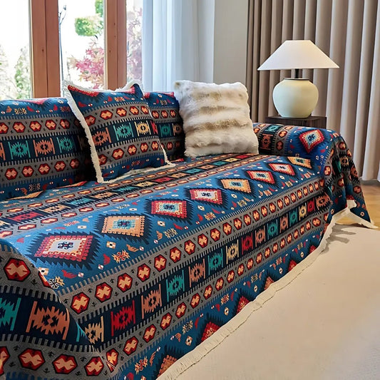 Copridivano Nomad Dream Boho - Design Geometrico Colorato