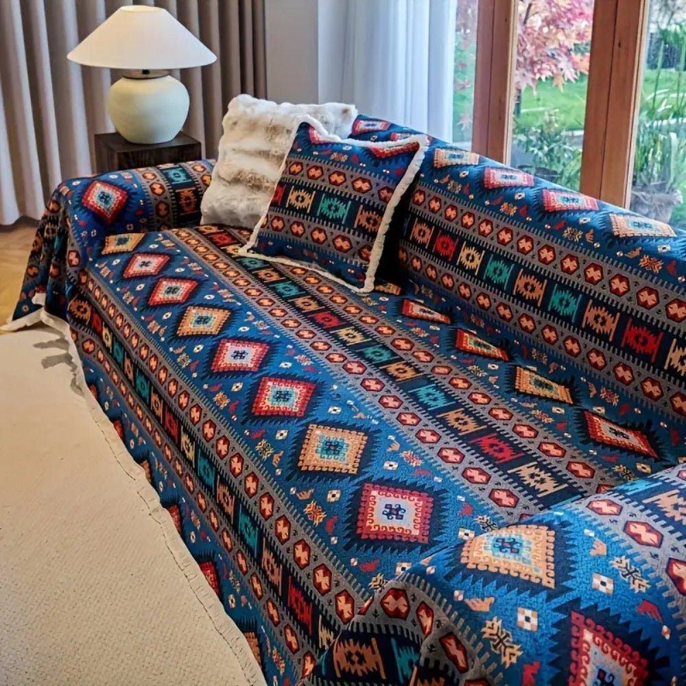 Copridivano Nomad Dream Boho - Design Geometrico Colorato