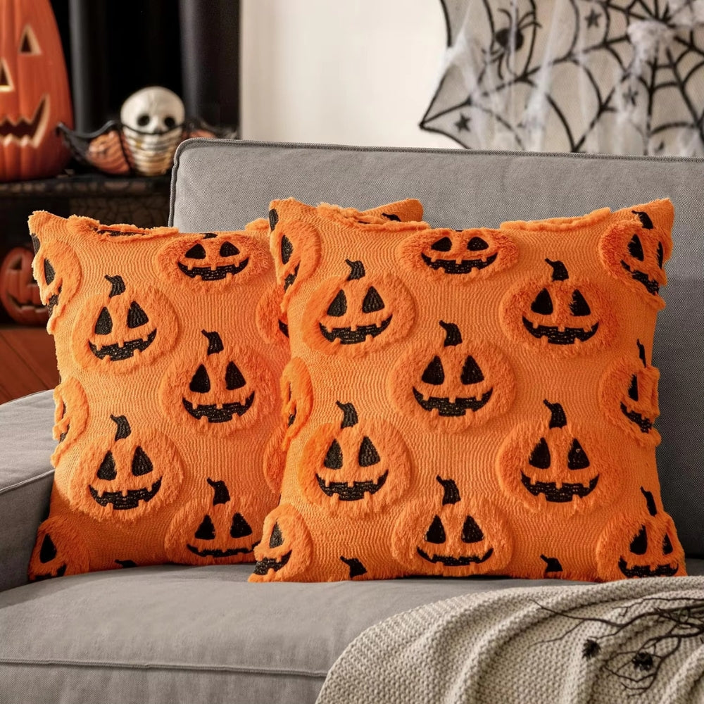 Housse de Coussin Citrouille - Douceur en Fausse Polaire