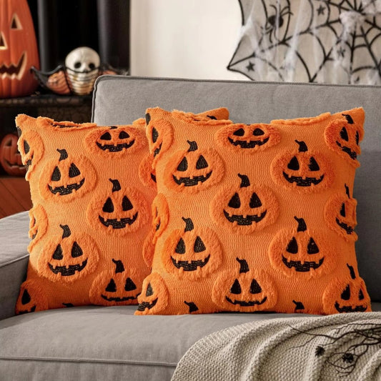 Housse de Coussin Citrouille - Douceur en Fausse Polaire