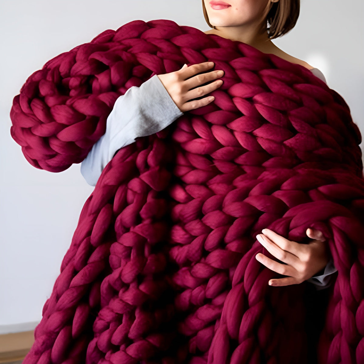Kit per Principianti Lavoro a Maglia - Crea la Tua Coperta in Lana Acrilica al 100%