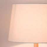 Lampadaire LED Moderne en Bois de Hêtre avec Abat-jour en Tissu