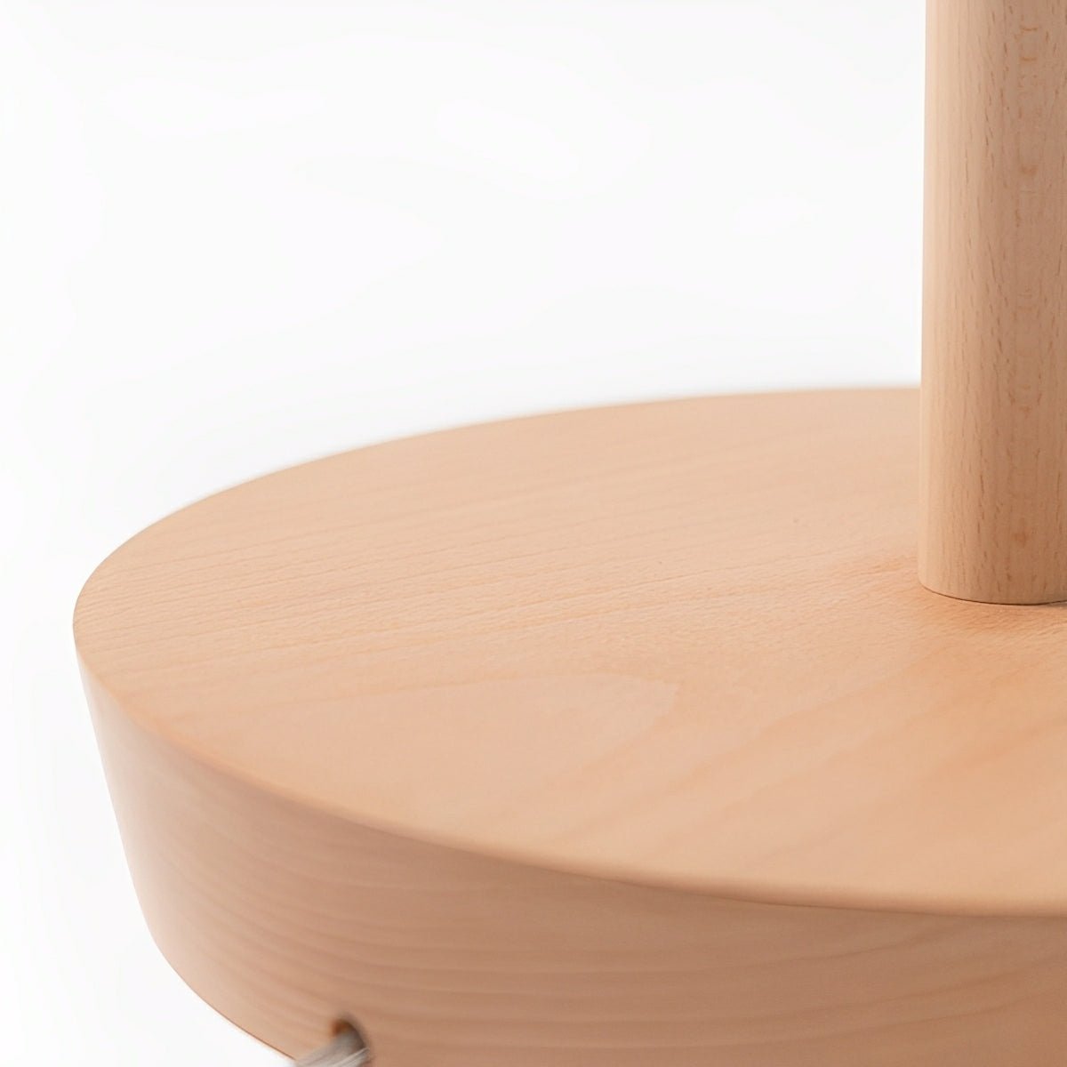 Lampadaire LED Moderne en Bois de Hêtre avec Abat-jour en Tissu