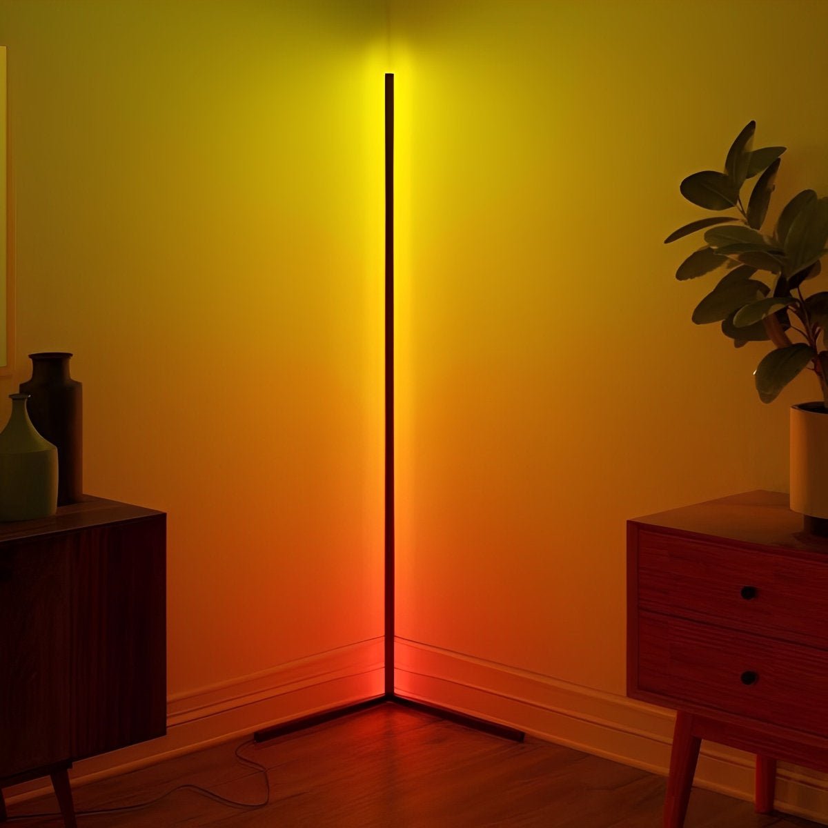 Lampadaire LED d'Angle Minimaliste avec Synchronisation Musicale