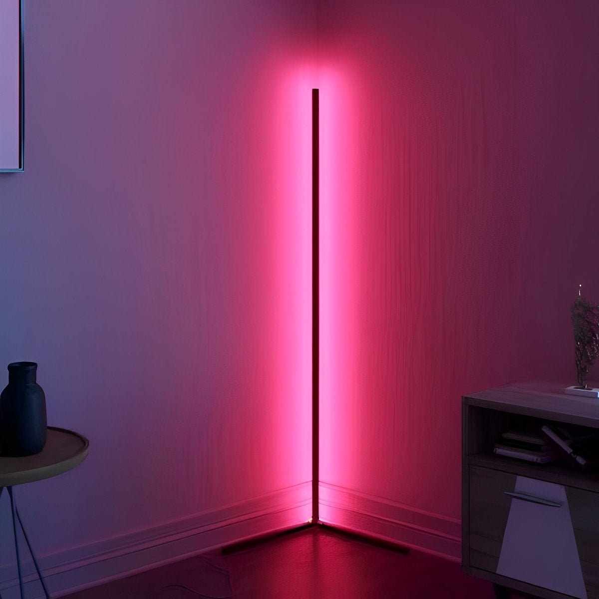 Lampadaire LED d'Angle Minimaliste avec Synchronisation Musicale