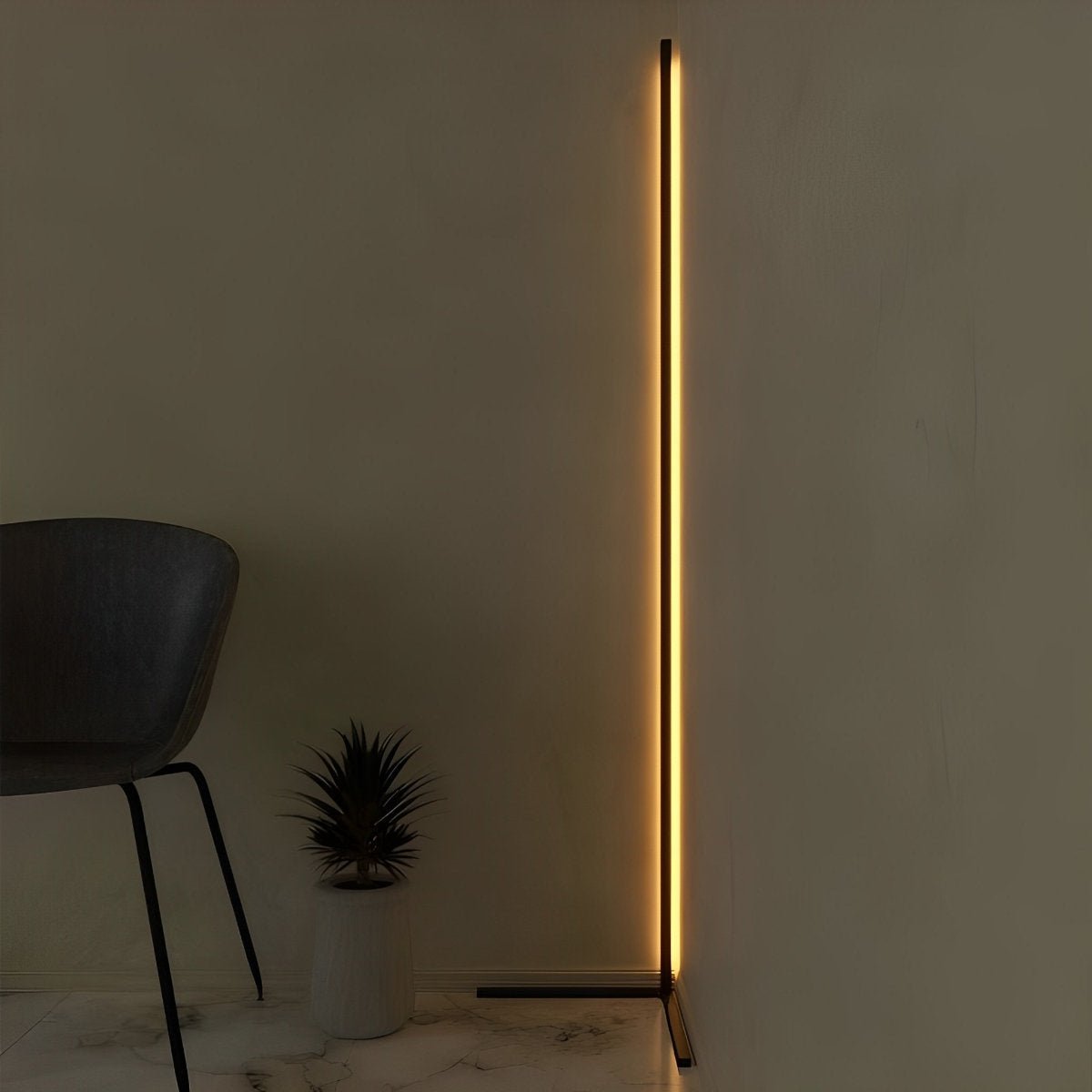 Lampadaire LED d'Angle Minimaliste avec Synchronisation Musicale