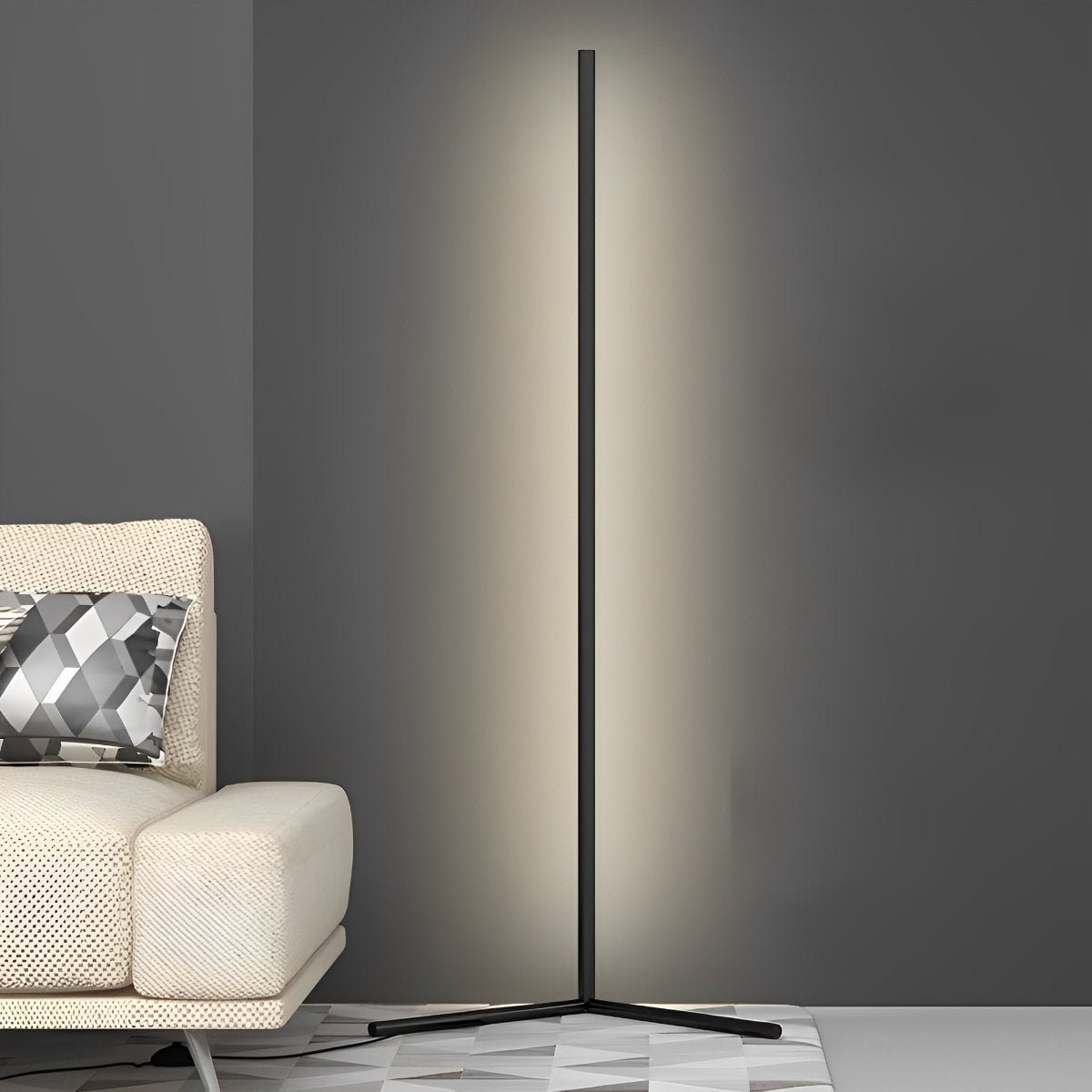 Lampadaire LED d'Angle Minimaliste avec Synchronisation Musicale