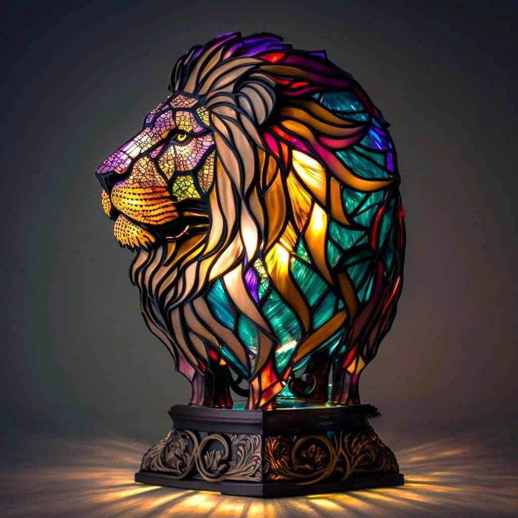 Lampada Decorativa in Vetro Colorato BeastiGlow - Illuminazione Unica per Soggiorno
