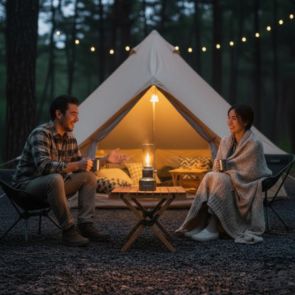 Lampe de Camping Portable en Aluminium - Lueur Chaleureuse et Durable
