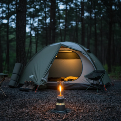 Lampe de Camping Portable en Aluminium - Lueur Chaleureuse et Durable