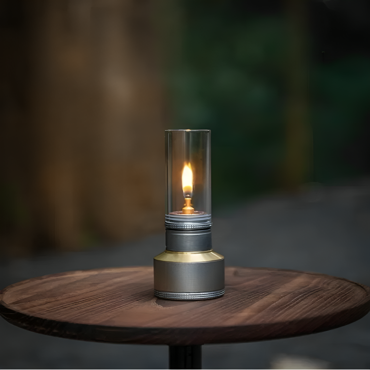Lampe de Camping Portable en Aluminium - Lueur Chaleureuse et Durable