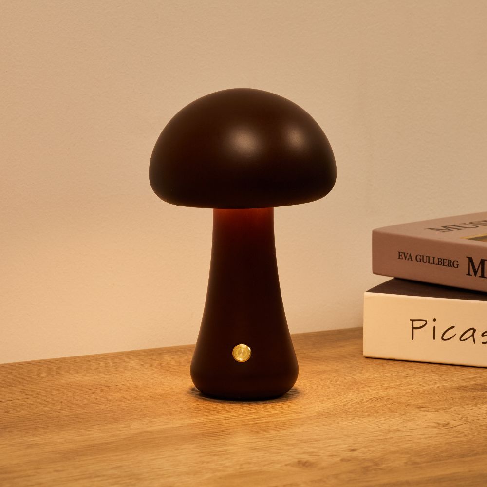 Lampada da Tavolo a Fungo Milo - Lampada Ricaricabile Senza Fili con 3 Livelli di Luminosità