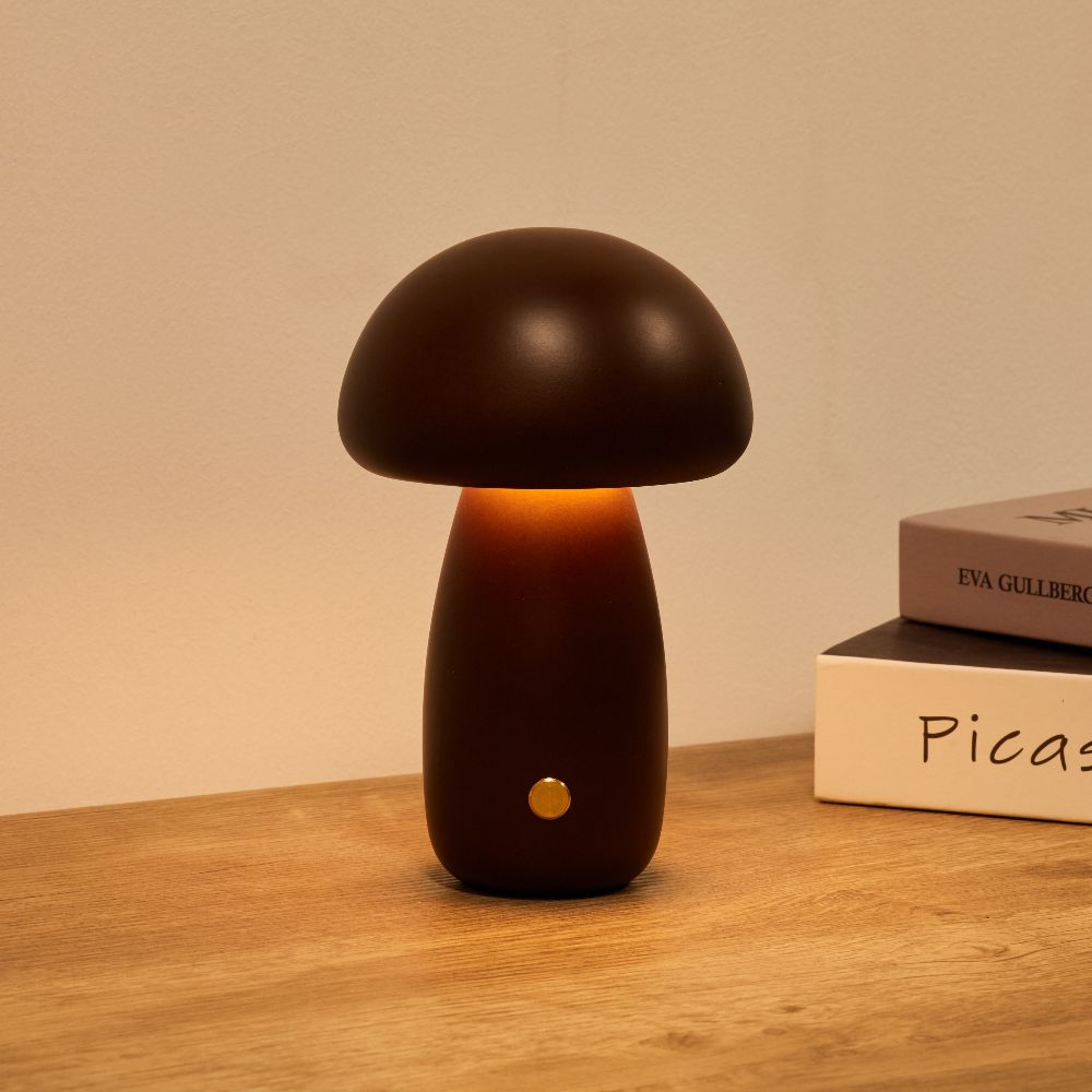 Lampada da Tavolo a Fungo Milo - Lampada Ricaricabile Senza Fili con 3 Livelli di Luminosità