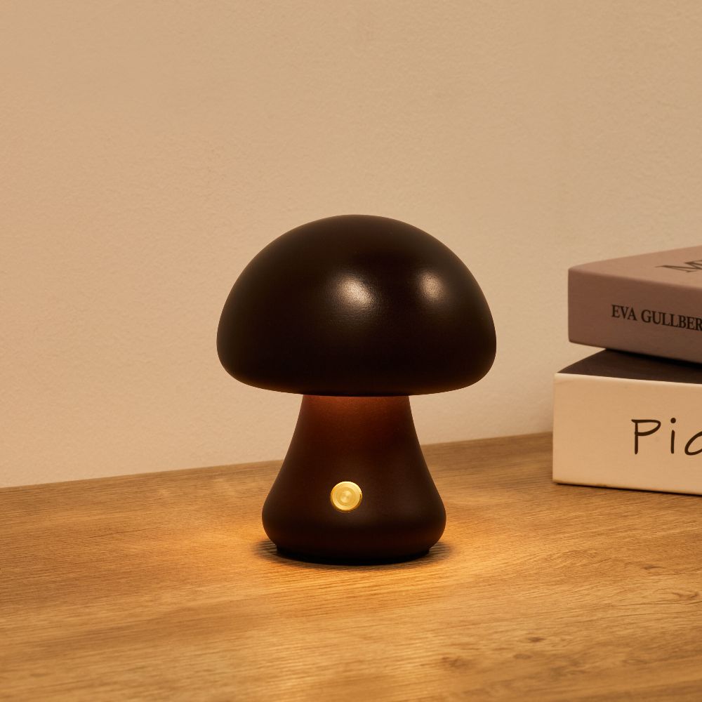 Lampada da Tavolo a Fungo Milo - Lampada Ricaricabile Senza Fili con 3 Livelli di Luminosità