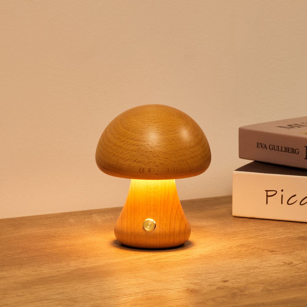 Lampada da Tavolo a Fungo Milo - Lampada Ricaricabile Senza Fili con 3 Livelli di Luminosità