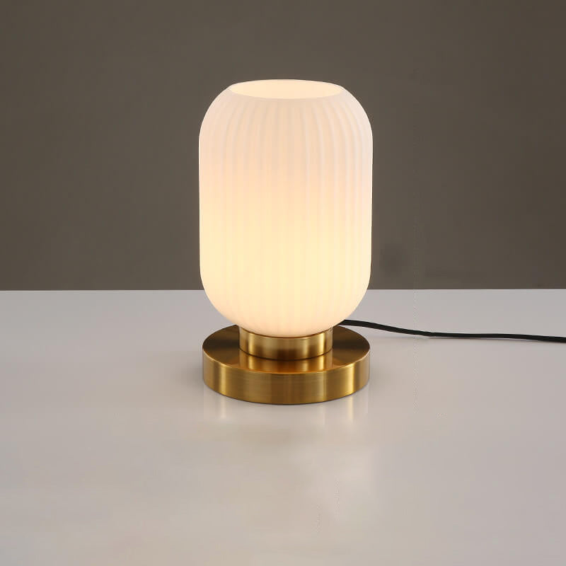 Lampe de Table Élégante en Verre Nervuré pour Intérieur Moderne