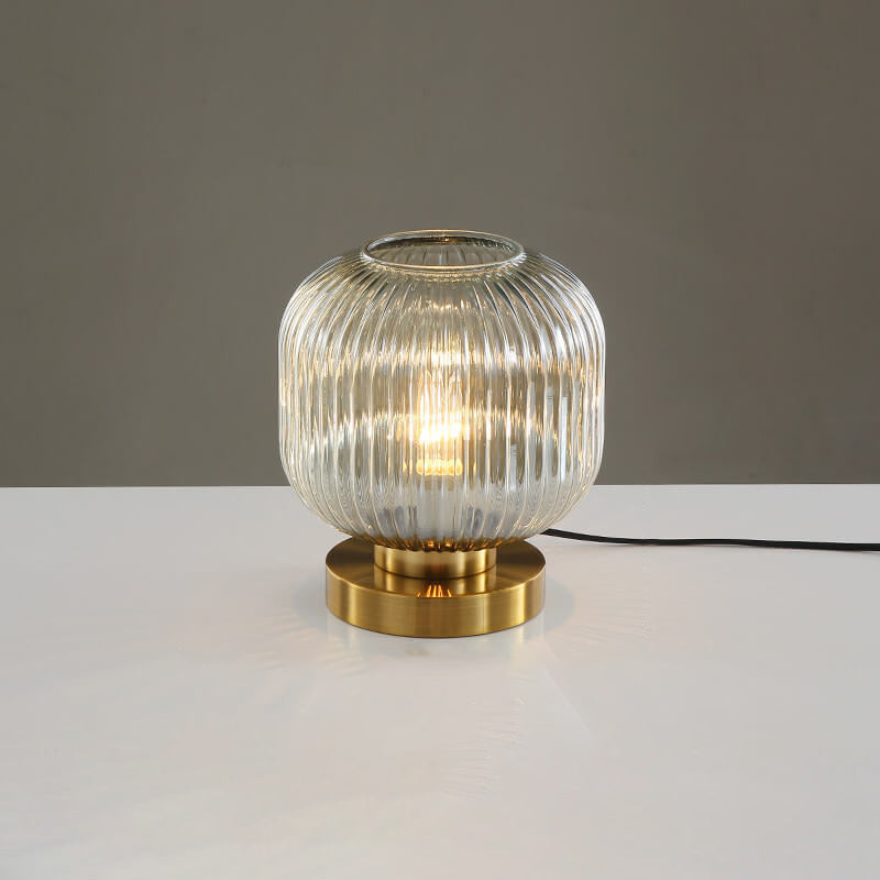 Lampe de Table Élégante en Verre Nervuré pour Intérieur Moderne