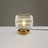 Lampe de Table Élégante en Verre Nervuré pour Intérieur Moderne
