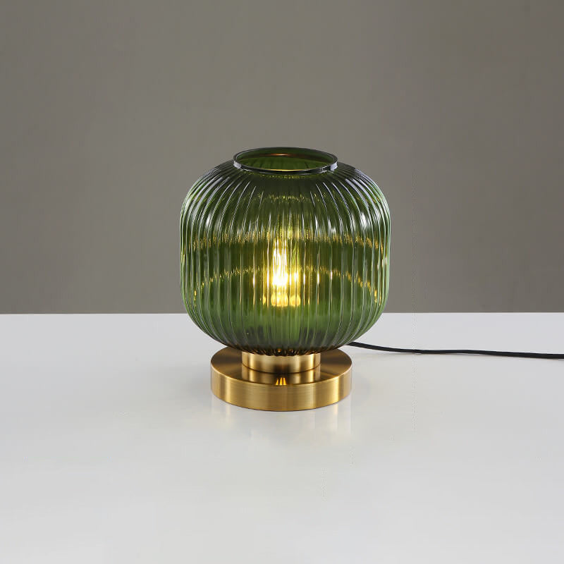 Lampe de Table Élégante en Verre Nervuré pour Intérieur Moderne