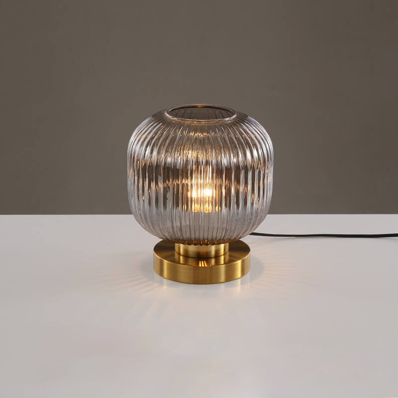 Lampe de Table Élégante en Verre Nervuré pour Intérieur Moderne