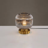 Lampe de Table Élégante en Verre Nervuré pour Intérieur Moderne