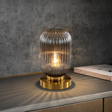 Lampe de Table Élégante en Verre Nervuré pour Intérieur Moderne