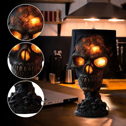 Lampe de Table Gothique SkullFire - Éclairage LED Ambiant Décoratif