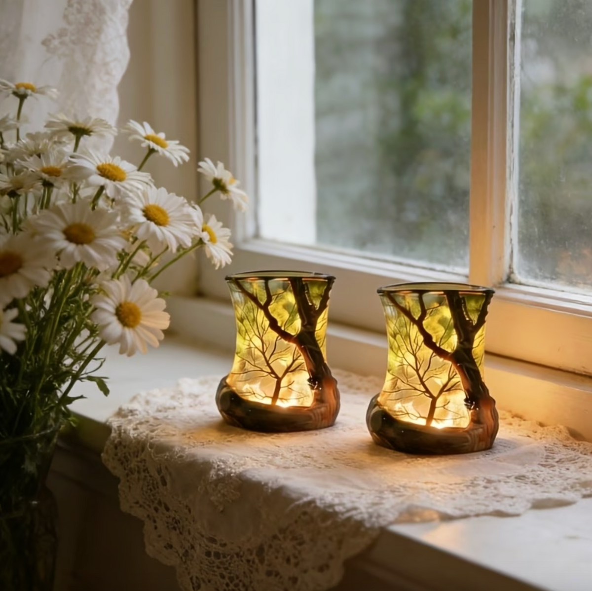 Lampada da Tavolo LED Decorativa - Illuminazione d'Atmosfera Naturale