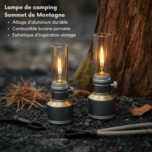 Lampe de Camping Portable en Aluminium - Lueur Chaleureuse et Durable