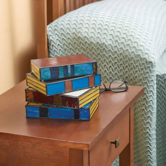 Lampe de livre en vitrail GlassNovel - Éclairage artistique fait main