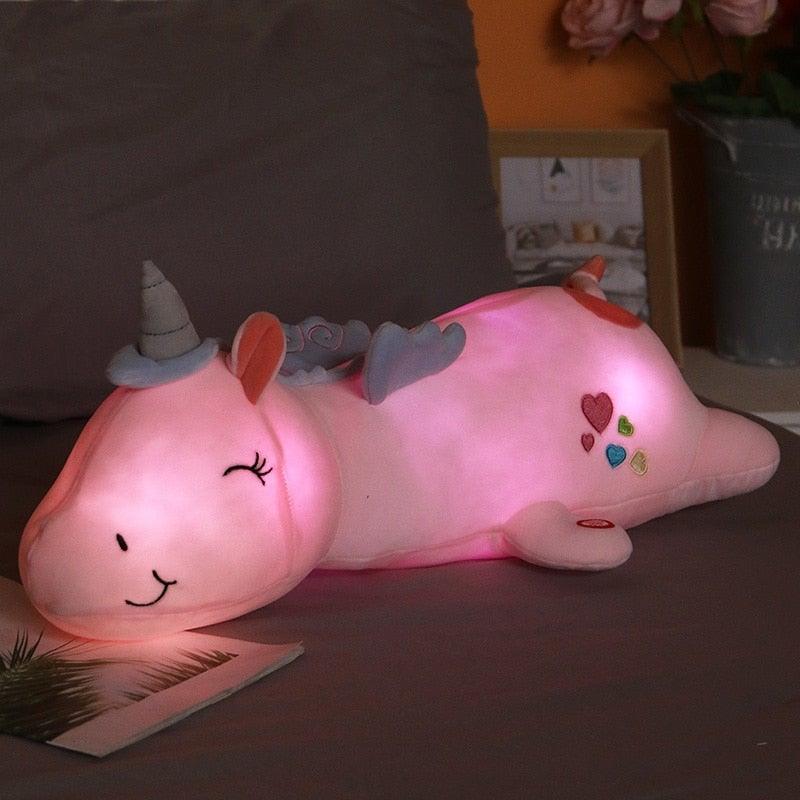 Licorne Lumineuse en Peluche avec LED Arc-en-Ciel - Peluche Lumineuse Douce pour Enfants