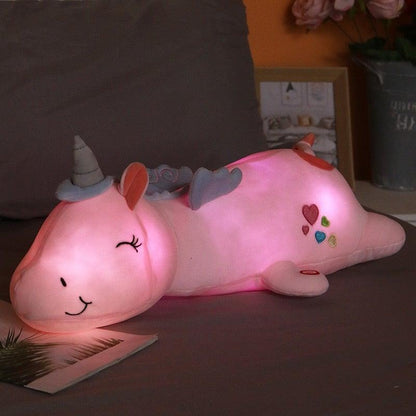 Licorne Lumineuse en Peluche avec LED Arc-en-Ciel - Peluche Lumineuse Douce pour Enfants