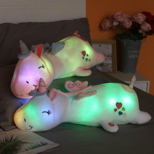 Unicorno Luminoso di Peluche con LED Arcobaleno - Peluche Morbido e Luminoso per Bambini