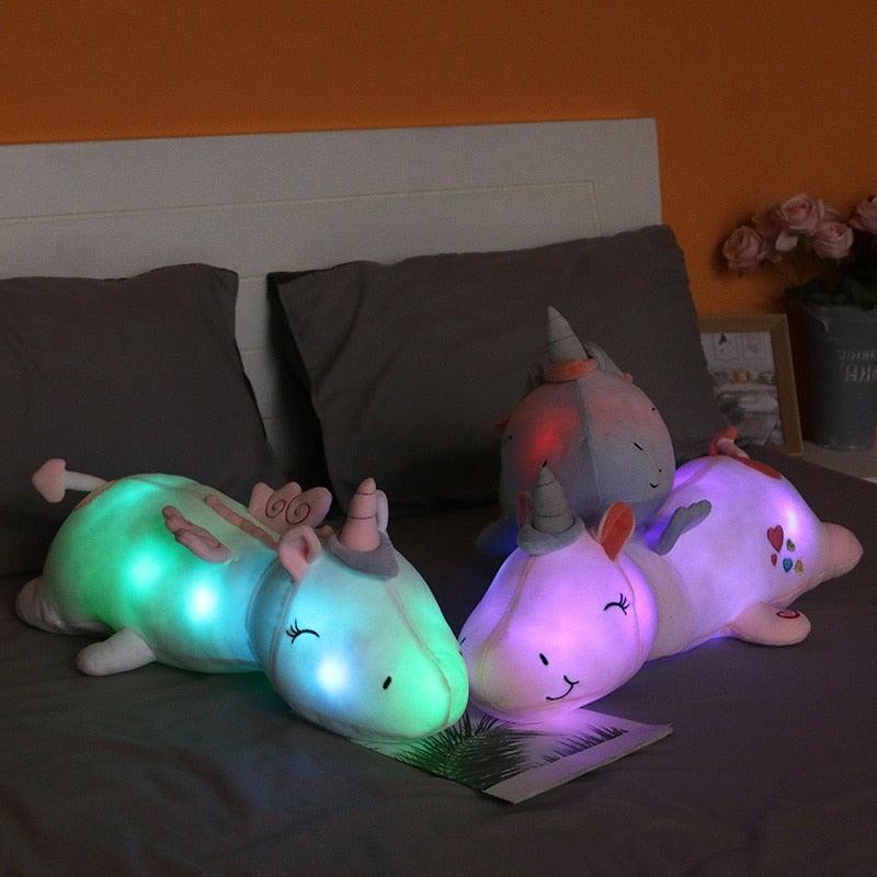 Unicorno Luminoso di Peluche con LED Arcobaleno - Peluche Morbido e Luminoso per Bambini