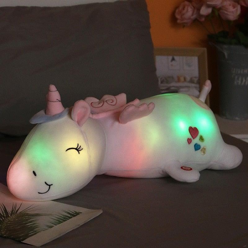 Licorne Lumineuse en Peluche avec LED Arc-en-Ciel - Peluche Lumineuse Douce pour Enfants