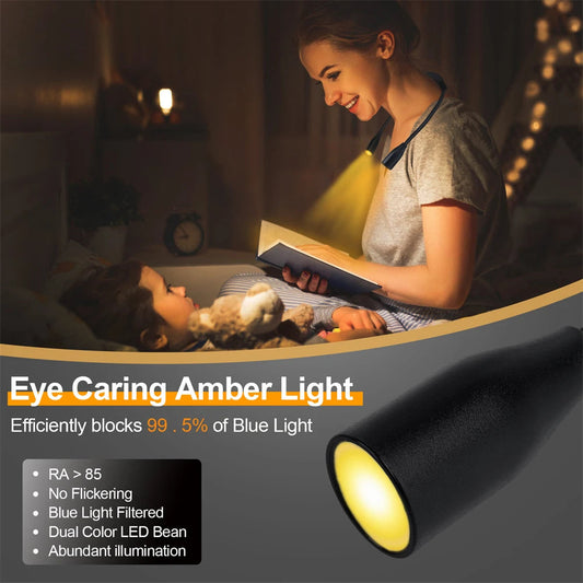 Lumineck - Lampada da Collo LED Flessibile a 3 Modalità di Illuminazione