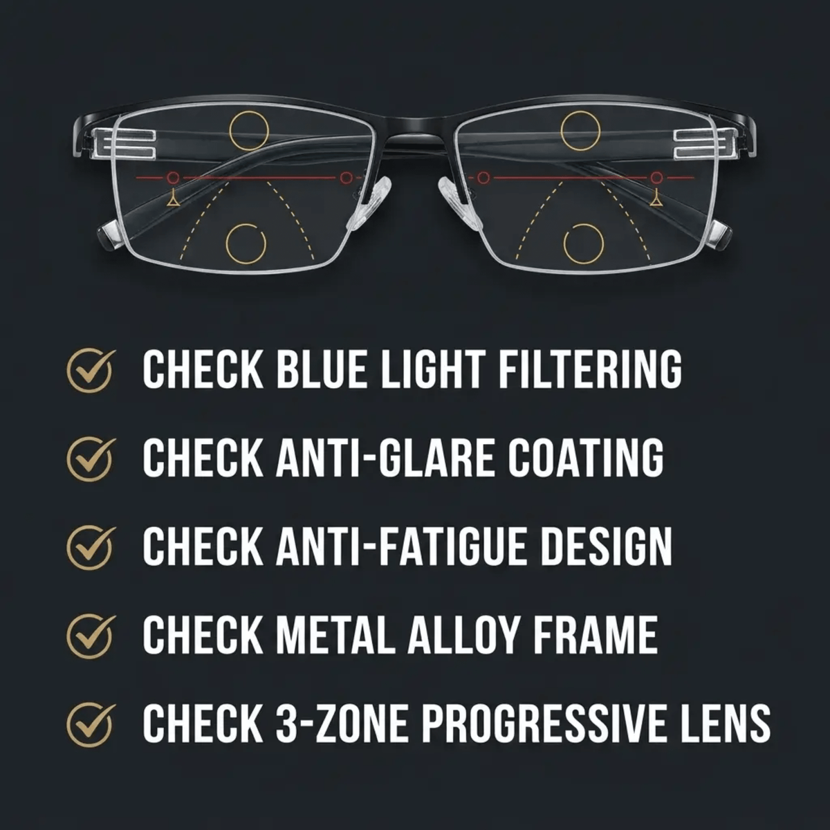 Occhiali Progressivi Intelligenti con Lenti Antiriflesso e Filtranti la Luce Blu