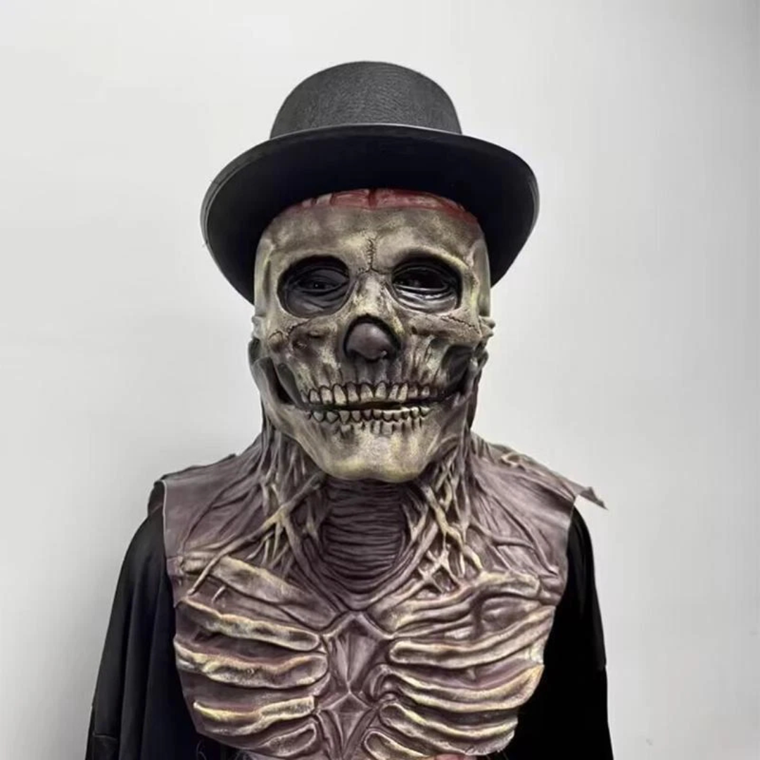 Masque Halloween Crâne en Latex avec Détails Réalistes pour Fête