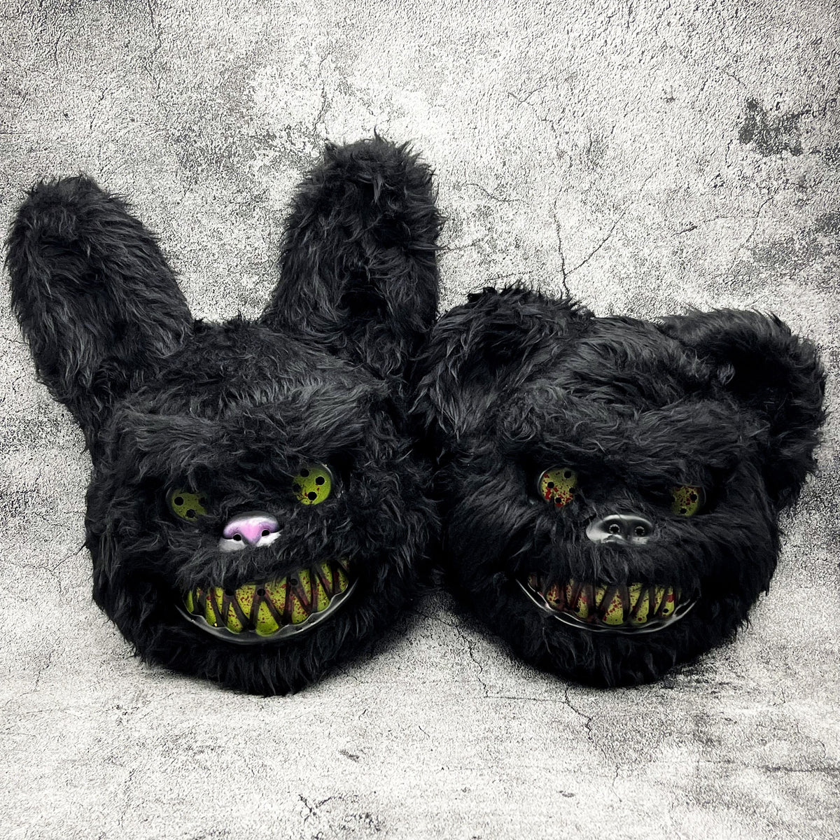 Masque Halloween En Peluche Noir - Monstre Terrifiant Unisexe
