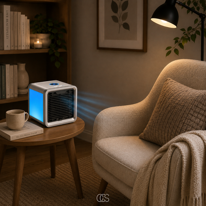 Mini Rafraichisseur D'Air Silencieux 3 En 1 Efficace Avec Humidificateur LED