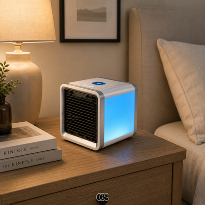 Mini Rafraichisseur D'Air Silencieux 3 En 1 Efficace Avec Humidificateur LED