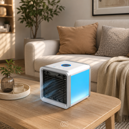 Mini Rafraichisseur D'Air Silencieux 3 En 1 Efficace Avec Humidificateur LED