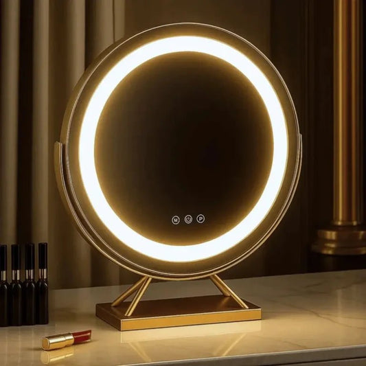 Specchio Trucco Luminoso LED Ricaricabile con Dimmer